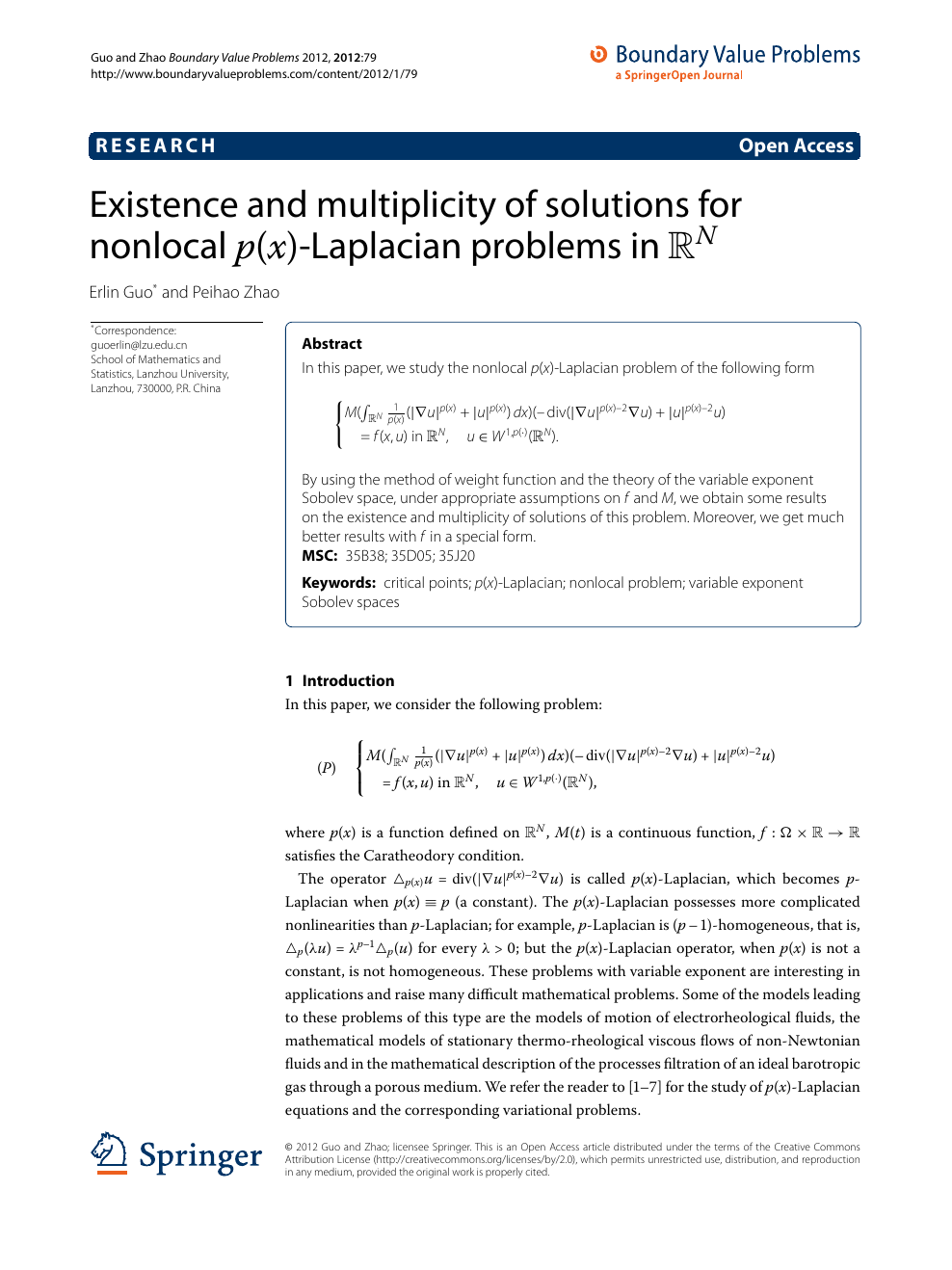 Existence And Multiplicity Of Solutions For Nonlocal P X Laplacian Problems In Rn Topic Of Research Paper In Mathematics Download Scholarly Article Pdf And Read For Free On Cyberleninka Open Science Hub