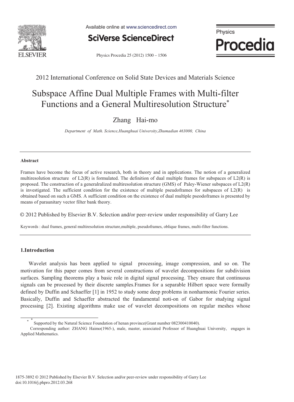 Subspace Affine Dual Multiple Frames With Multi Filter Functions And A General Multiresolution Structure Topic Of Research Paper In Mathematics Download Scholarly Article Pdf And Read For Free On Cyberleninka Open Science