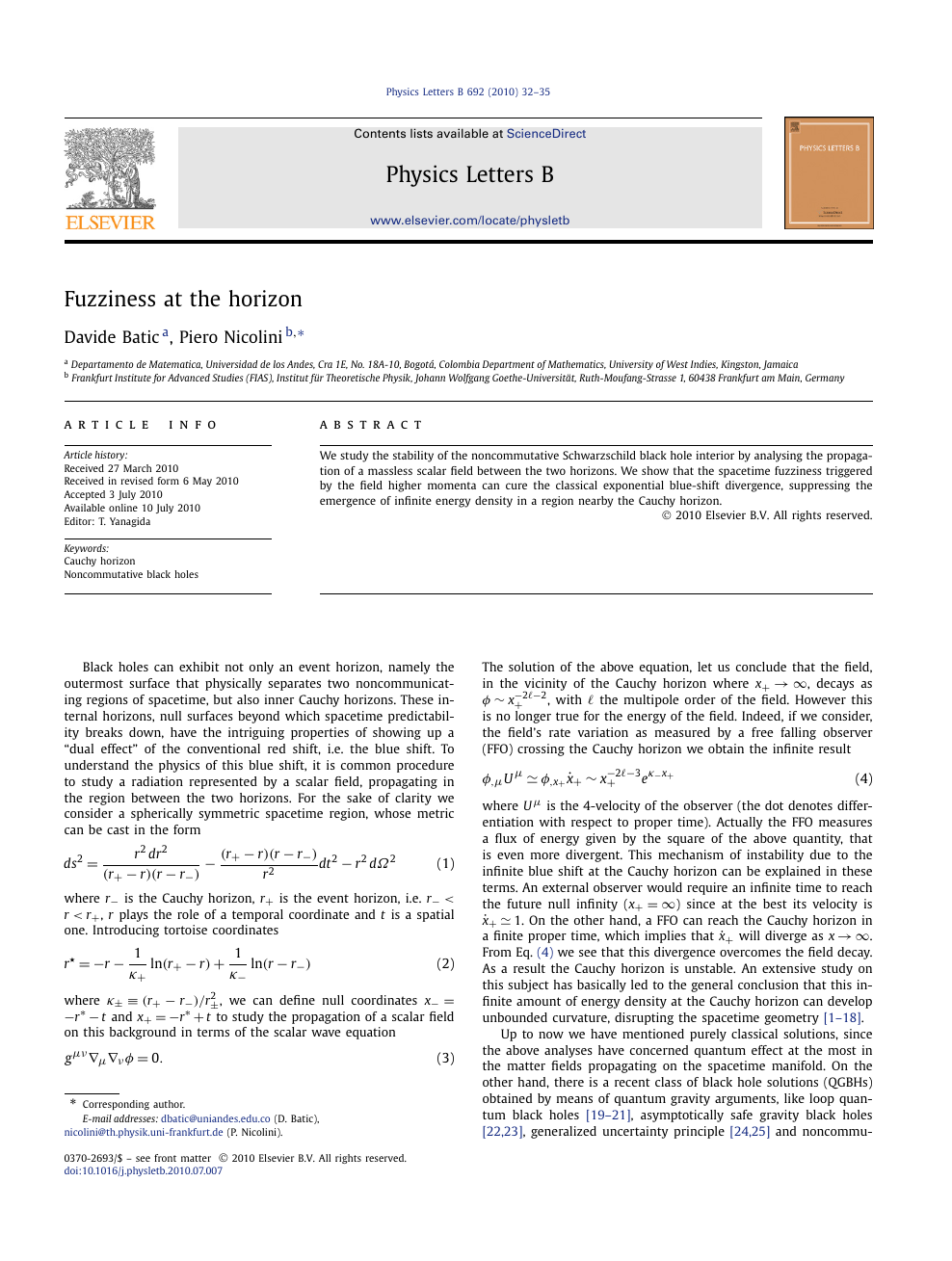 Fuzziness At The Horizon Topic Of Research Paper In Physical Sciences Download Scholarly Article Pdf And Read For Free On Cyberleninka Open Science Hub
