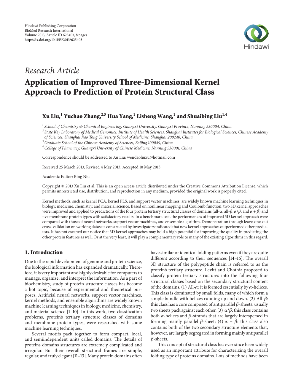 Application Of Improved Three Dimensional Kernel Approach To Prediction Of Protein Structural Class Topic Of Research Paper In Biological Sciences Download Scholarly Article Pdf And Read For Free On Cyberleninka Open Science