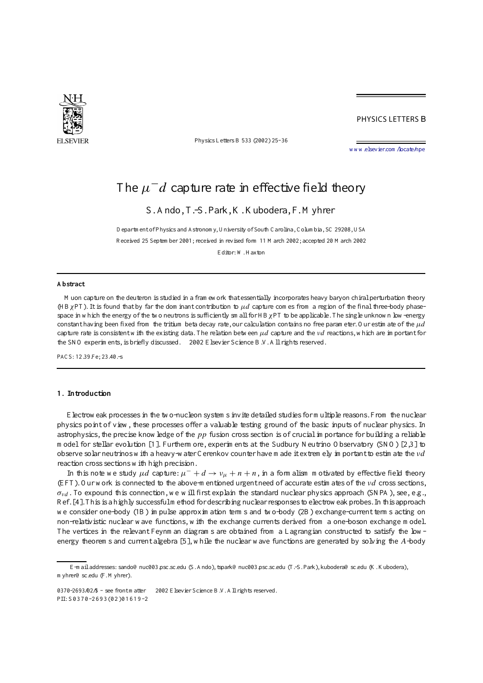 The M D Capture Rate In Effective Field Theory Topic Of Research Paper In Physical Sciences Download Scholarly Article Pdf And Read For Free On Cyberleninka Open Science Hub