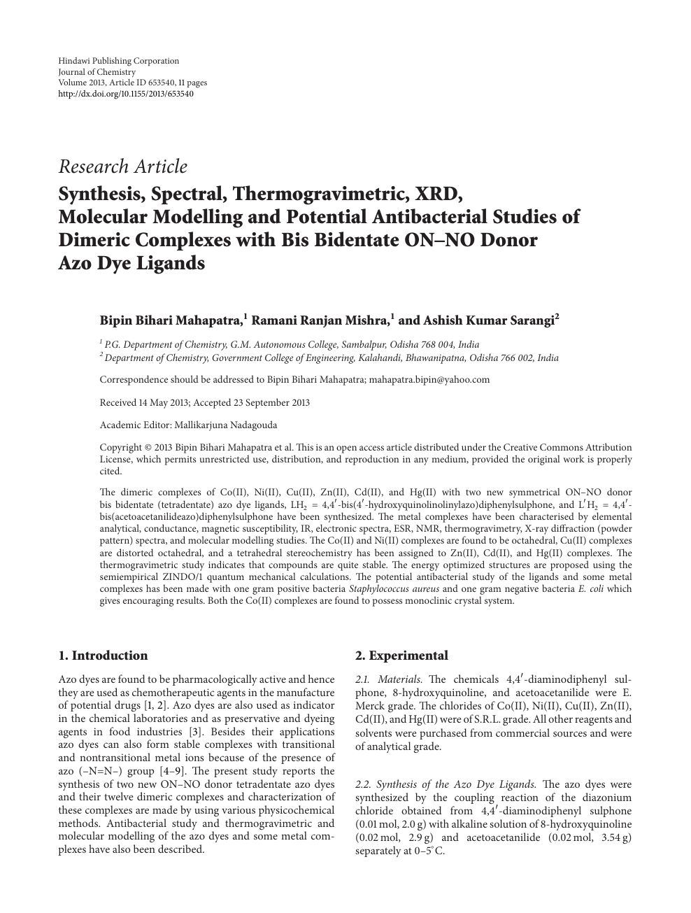 Study on Autocatalytic Decomposition of Dimethyl Sulfoxide (DMSO)
