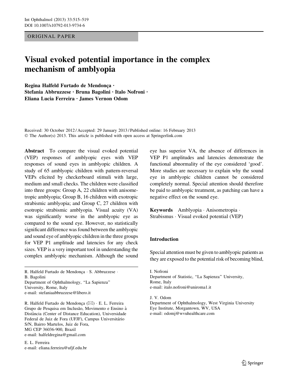 Visual Evoked Potential Importance In The Complex Mechanism Of Amblyopia Topic Of Research Paper In Clinical Medicine Download Scholarly Article Pdf And Read For Free On Cyberleninka Open Science Hub