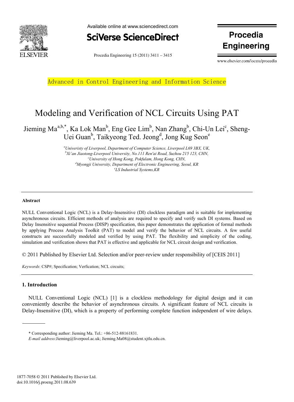Modeling And Verification Of Ncl Circuits Using Pat Topic Of Research Paper In Materials Engineering Download Scholarly Article Pdf And Read For Free On Cyberleninka Open Science Hub