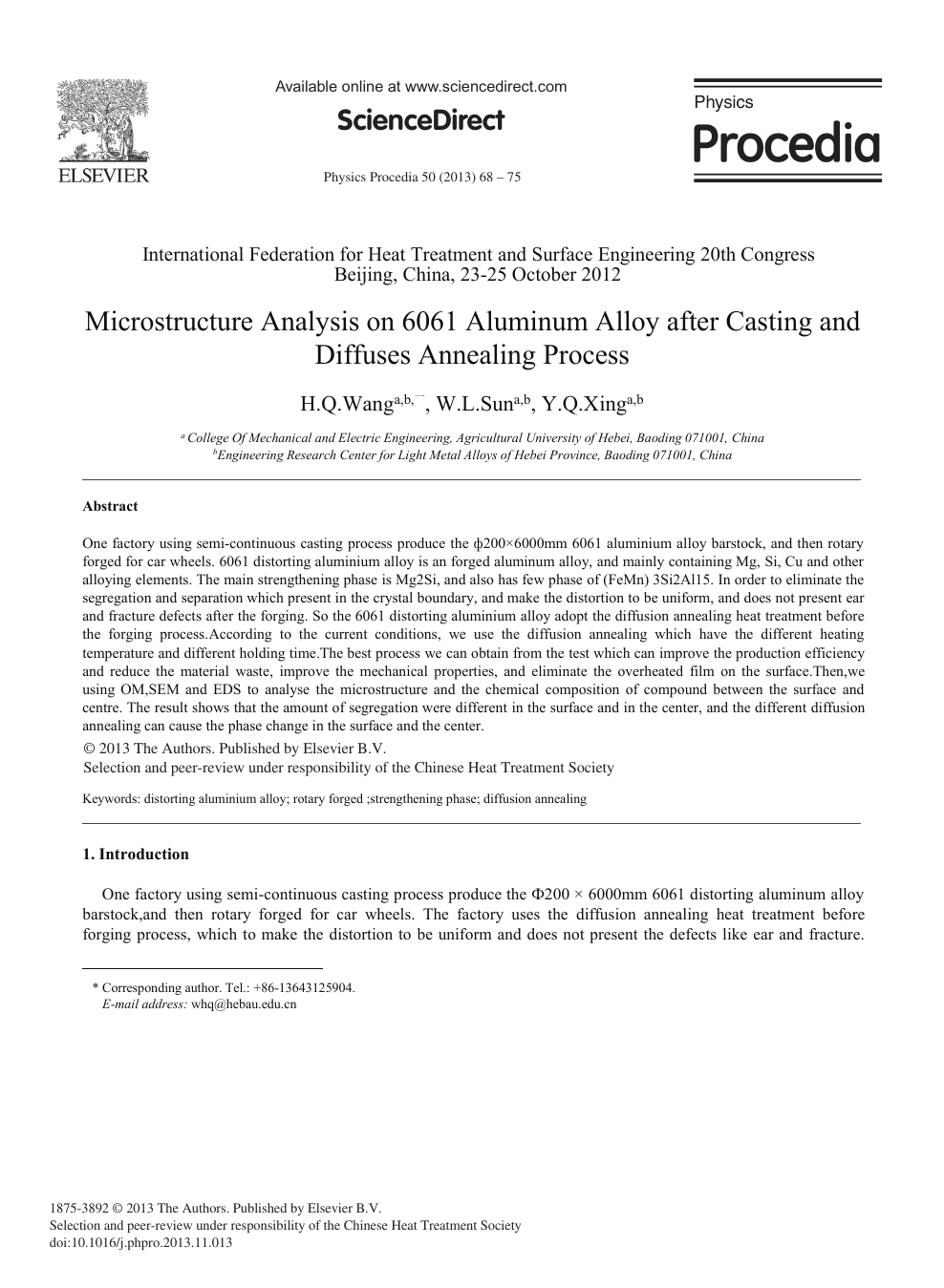 Microstructure Analysis On 6061 Aluminum Alloy After Casting And Diffuses Annealing Process Topic Of Research Paper In Materials Engineering Download Scholarly Article Pdf And Read For Free On Cyberleninka Open Science Hub