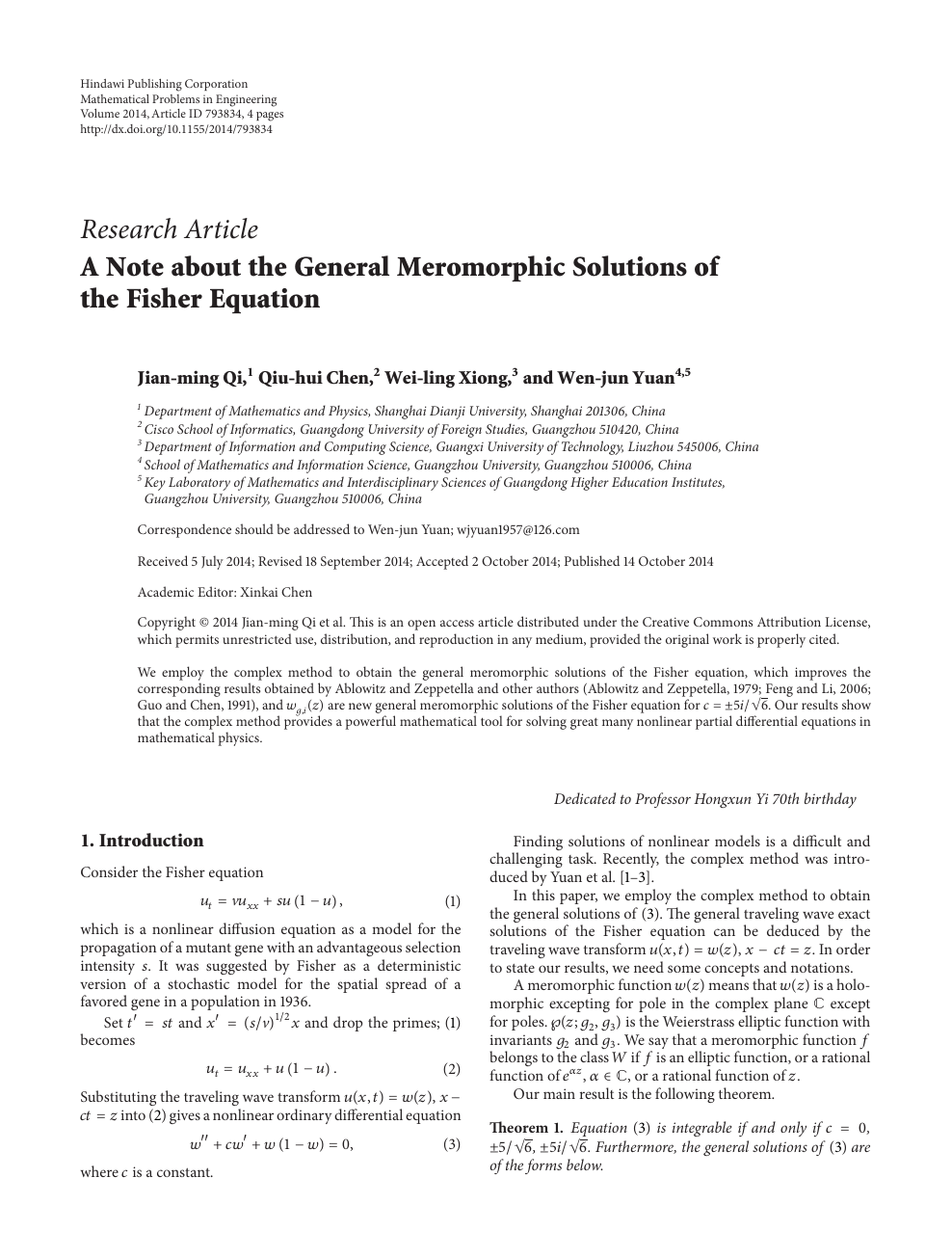 A Note About The General Meromorphic Solutions Of The Fisher Equation Topic Of Research Paper In Mathematics Download Scholarly Article Pdf And Read For Free On Cyberleninka Open Science Hub