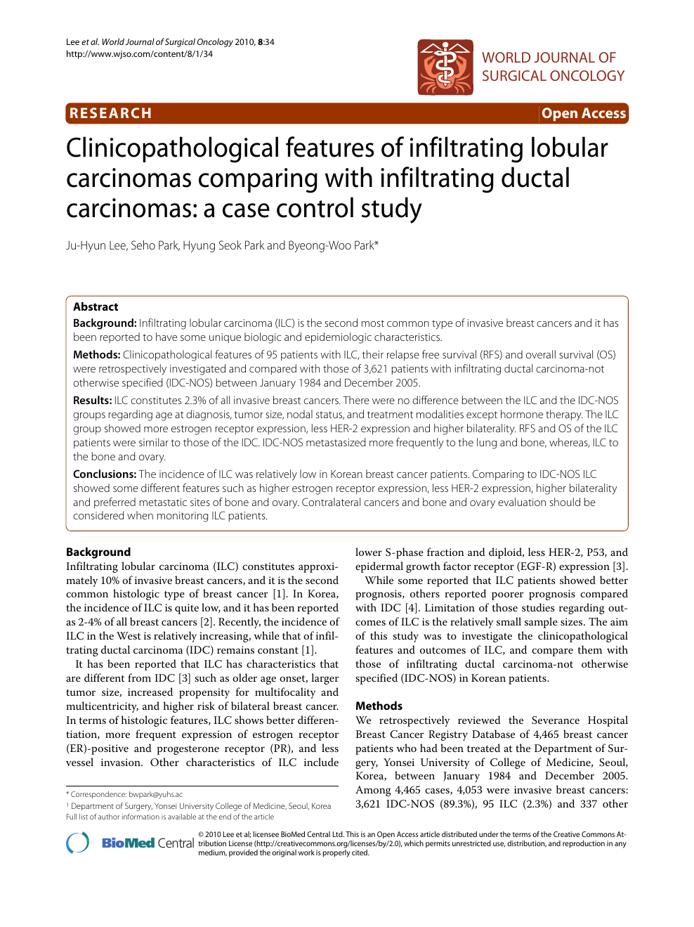 Clinicopathological Features Of Infiltrating Lobular Carcinomas Comparing With Infiltrating Ductal Carcinomas A Case Control Study Topic Of Research Paper In Clinical Medicine Download Scholarly Article Pdf And Read For Free On