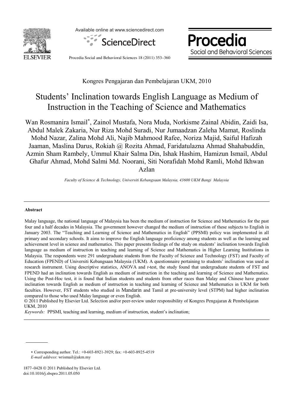 Students Inclination Towards English Language As Medium Of Instruction In The Teaching Of Science And Mathematics Topic Of Research Paper In Educational Sciences Download Scholarly Article Pdf And Read For Free