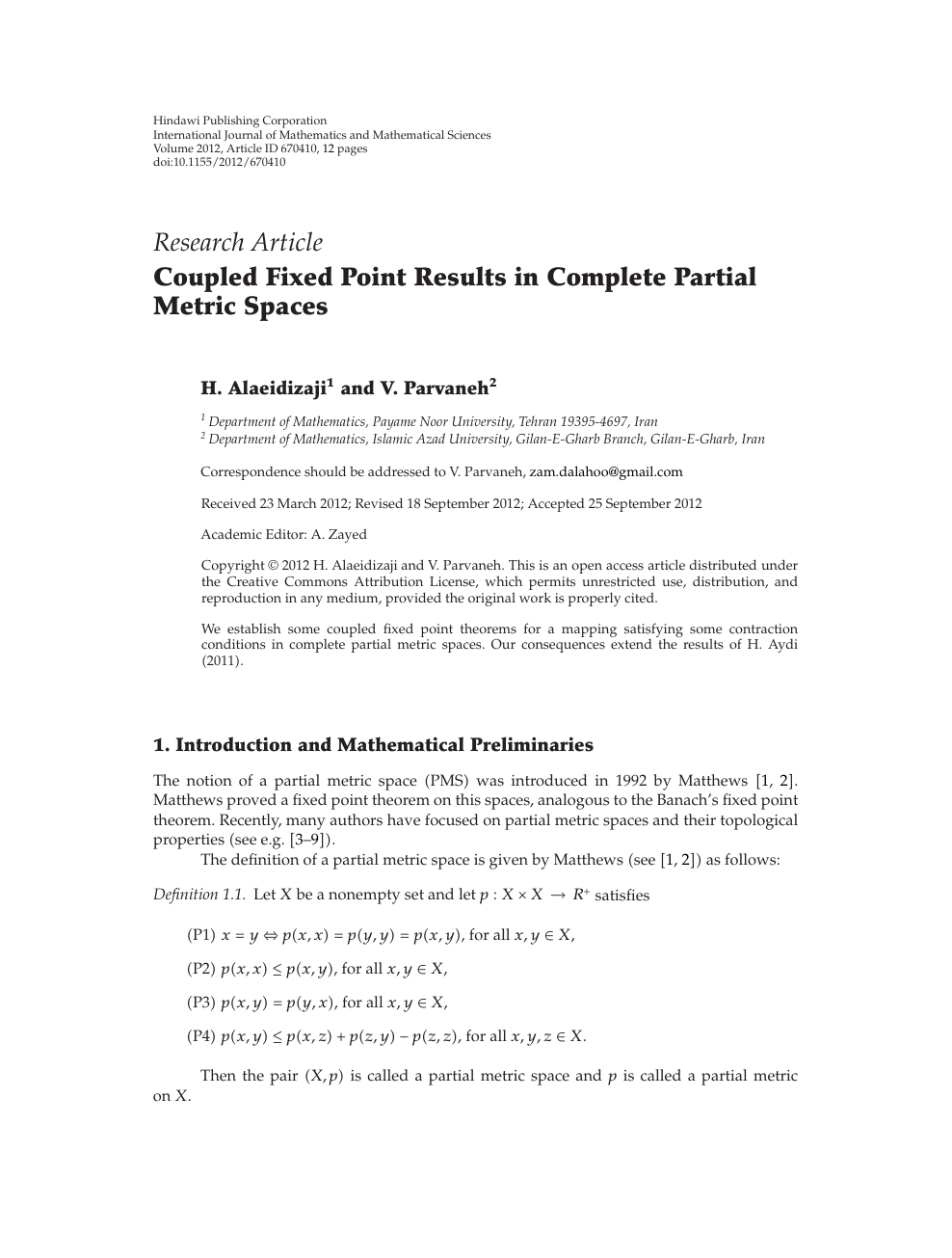 Coupled Fixed Point Results In Complete Partial Metric Spaces Topic Of Research Paper In Mathematics Download Scholarly Article Pdf And Read For Free On Cyberleninka Open Science Hub