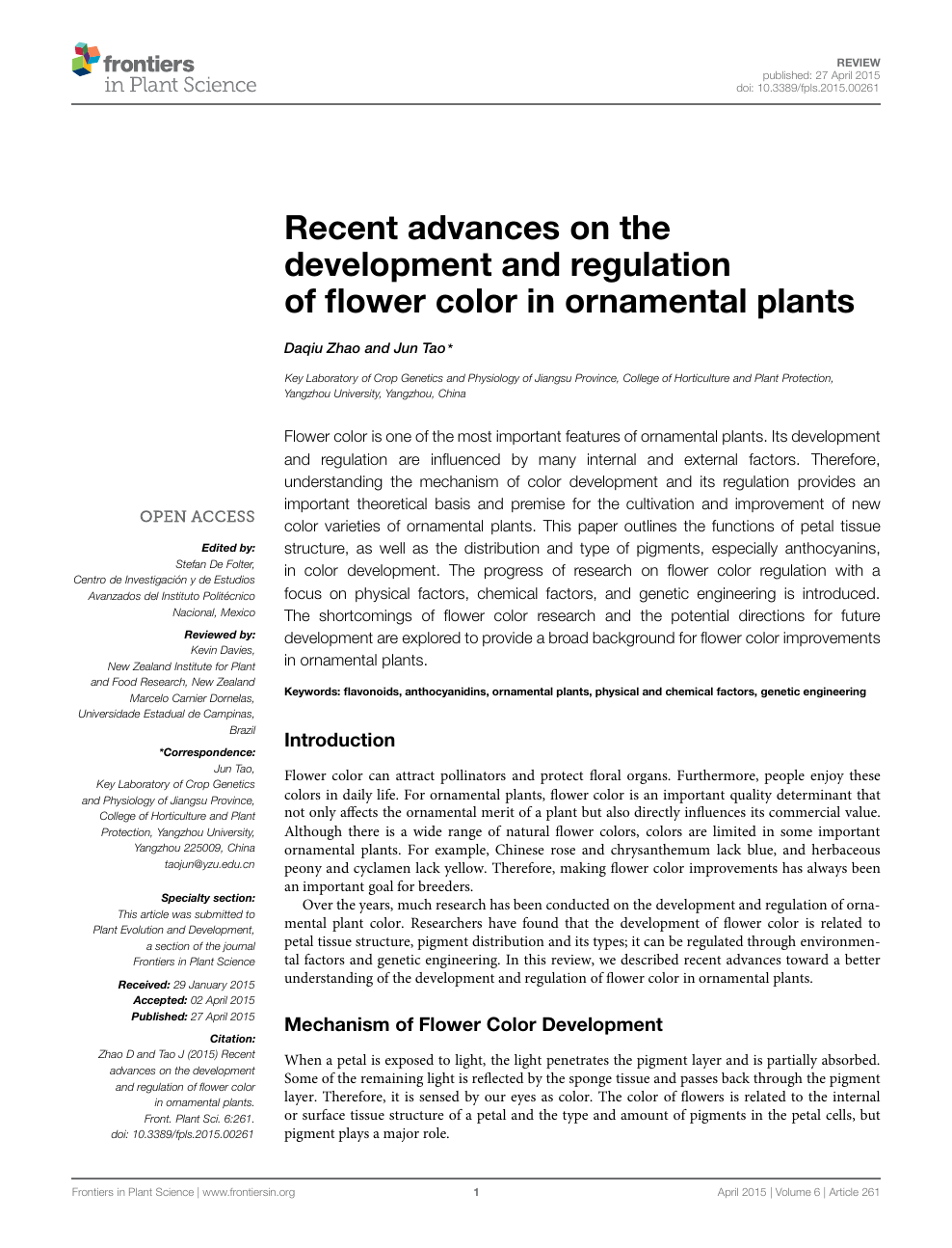 Líneas de investigación en horticultura ornamental