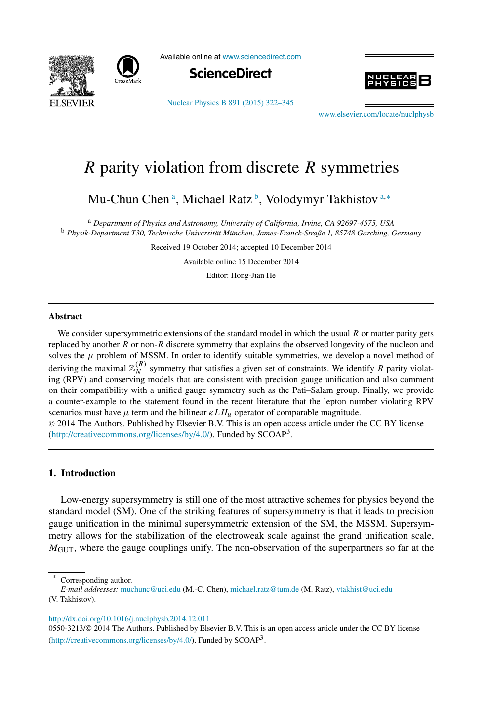 R Parity Violation From Discrete R Symmetries Topic Of Research Paper In Physical Sciences Download Scholarly Article Pdf And Read For Free On Cyberleninka Open Science Hub