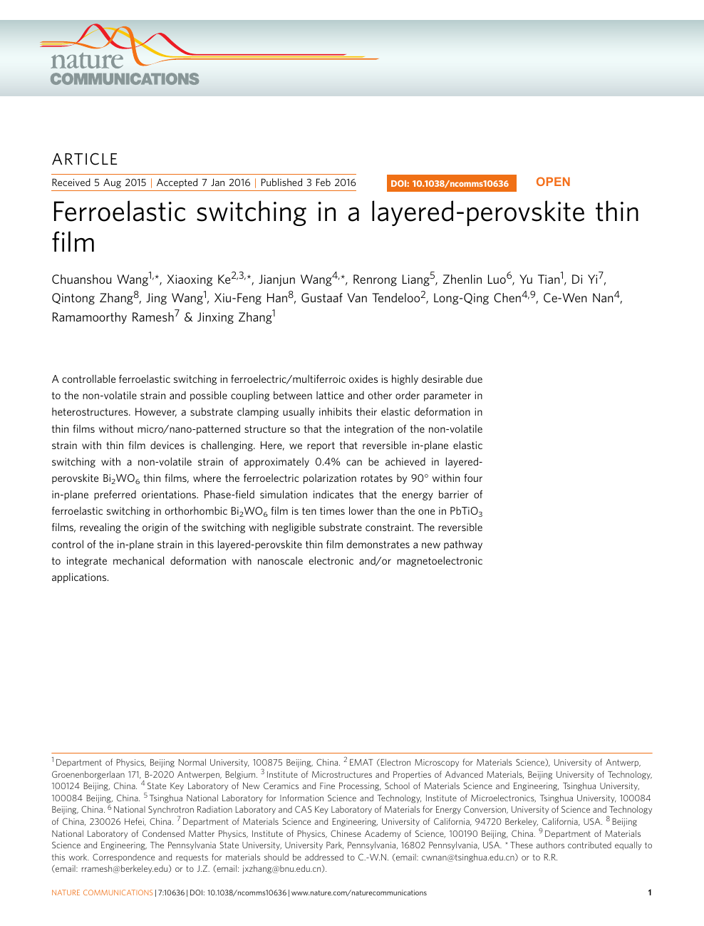 Ferroelastic Switching In A Layered Perovskite Thin Film Topic Of Research Paper In Nano Technology Download Scholarly Article Pdf And Read For Free On Cyberleninka Open Science Hub