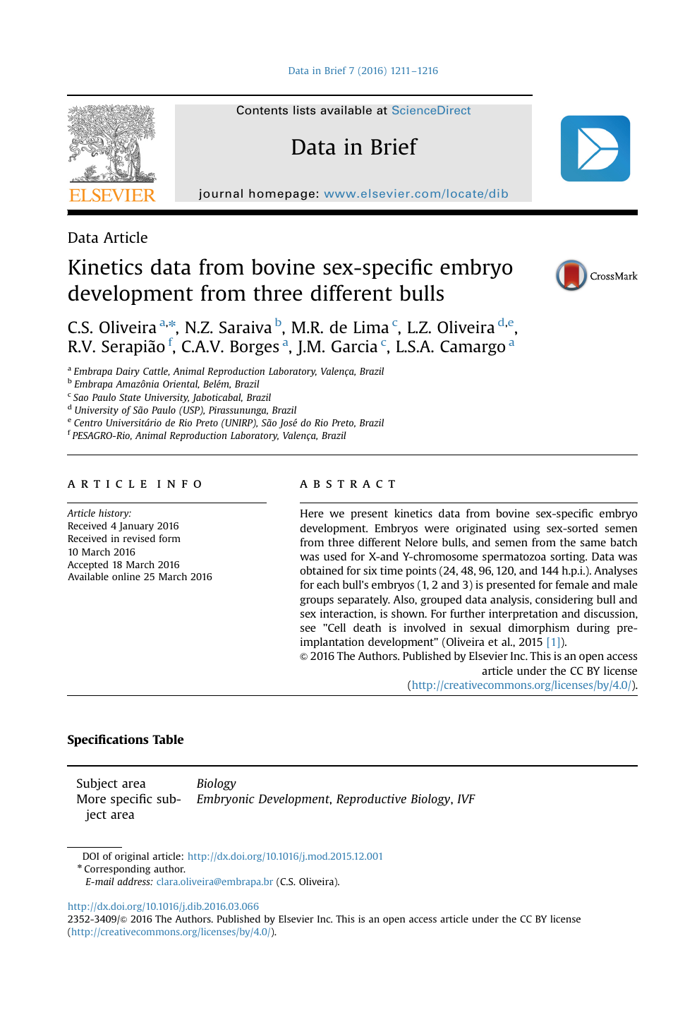Kinetics Data From Bovine Sex Specific Embryo Development From Three Different Bulls Topic Of Research Paper In Biological Sciences Download Scholarly Article Pdf And Read For Free On Cyberleninka Open Science Hub