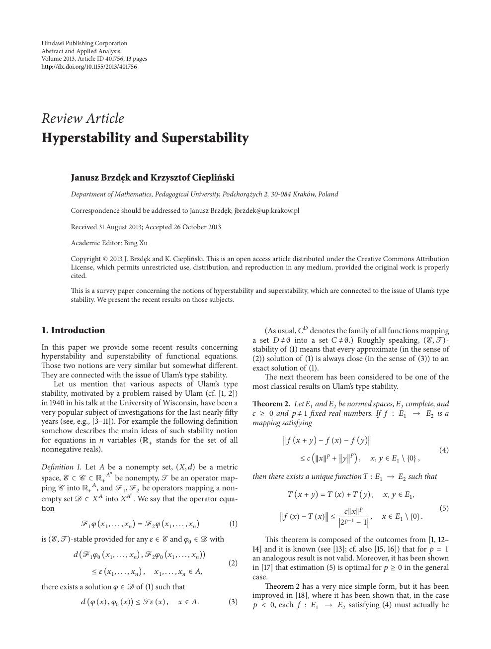 Hyperstability And Superstability Topic Of Research Paper In Mathematics Download Scholarly Article Pdf And Read For Free On Cyberleninka Open Science Hub