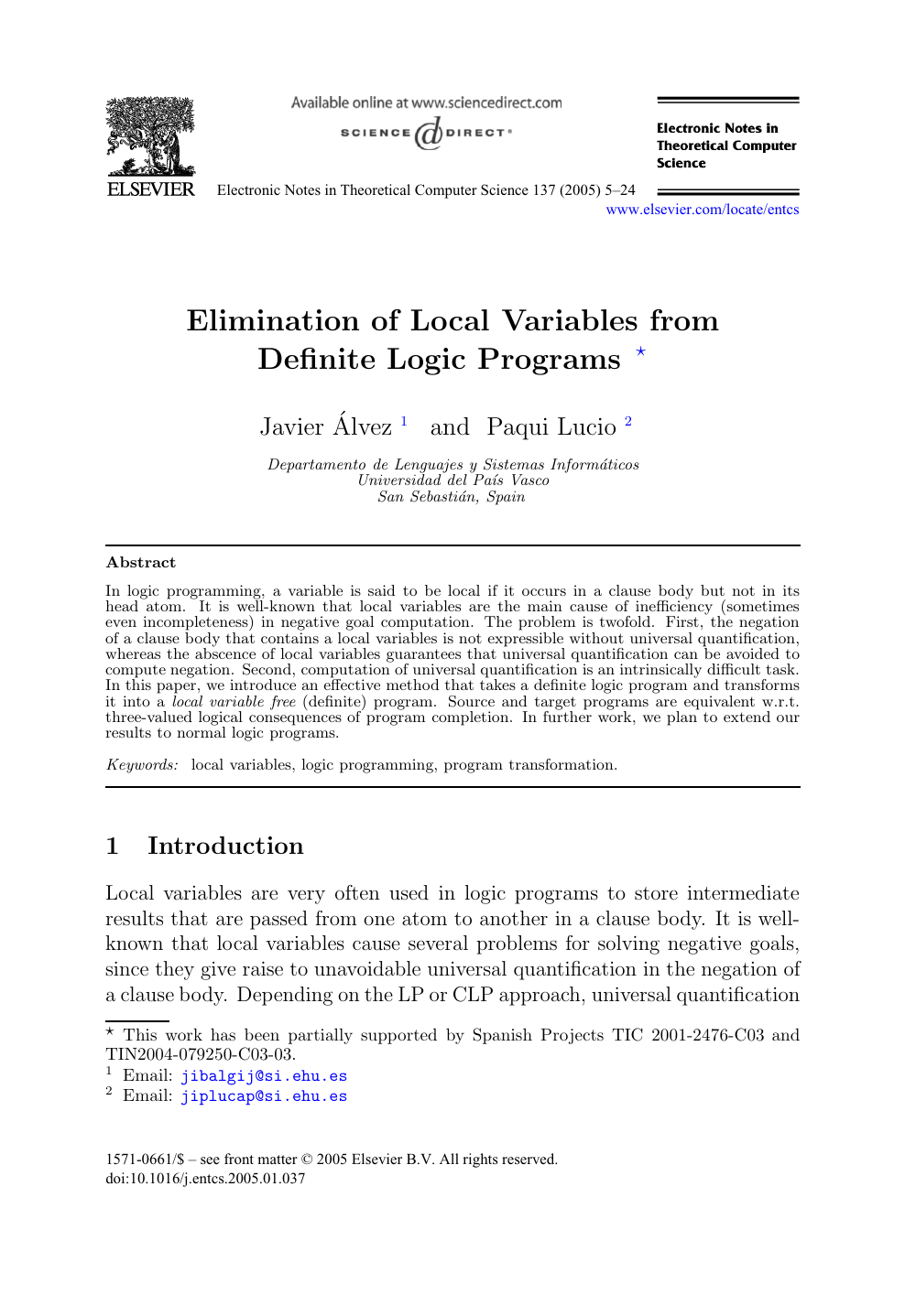 Elimination Of Local Variables From Definite Logic Programs Topic Of Research Paper In Computer And Information Sciences Download Scholarly Article Pdf And Read For Free On Cyberleninka Open Science Hub