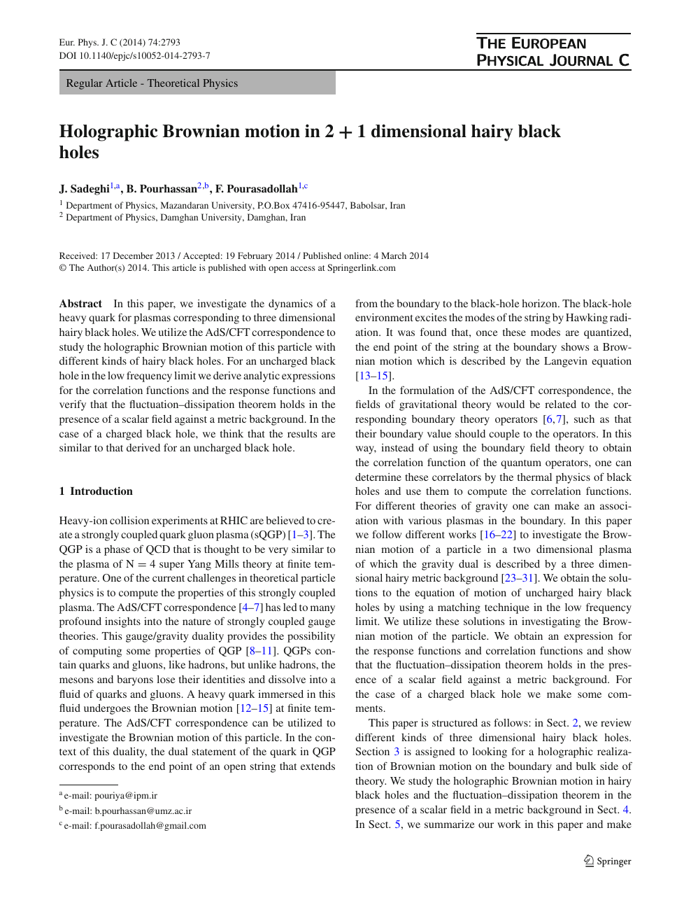 Holographic Brownian Motion In 2 1 2 1 Dimensional Hairy Black Holes Topic Of Research Paper In Physical Sciences Download Scholarly Article Pdf And Read For Free On Cyberleninka Open Science Hub