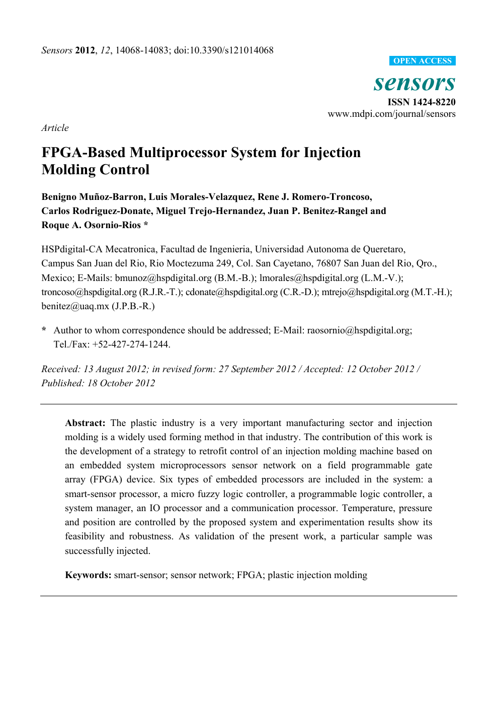 Fpga Based Multiprocessor System For Injection Molding Control Topic Of Research Paper In Electrical Engineering Electronic Engineering Information Engineering Download Scholarly Article Pdf And Read For Free On Cyberleninka Open Science Hub