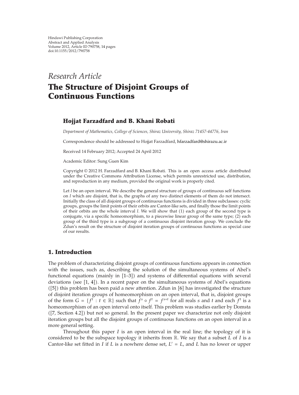 The Structure Of Disjoint Groups Of Continuous Functions Topic Of Research Paper In Mathematics Download Scholarly Article Pdf And Read For Free On Cyberleninka Open Science Hub