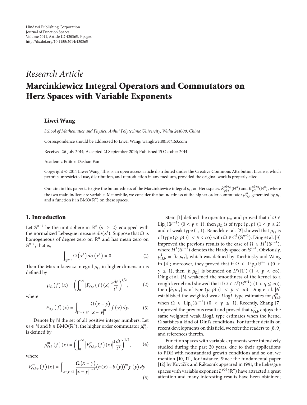 Marcinkiewicz Integral Operators And Commutators On Herz Spaces With Variable Exponents Topic Of Research Paper In Mathematics Download Scholarly Article Pdf And Read For Free On Cyberleninka Open Science Hub