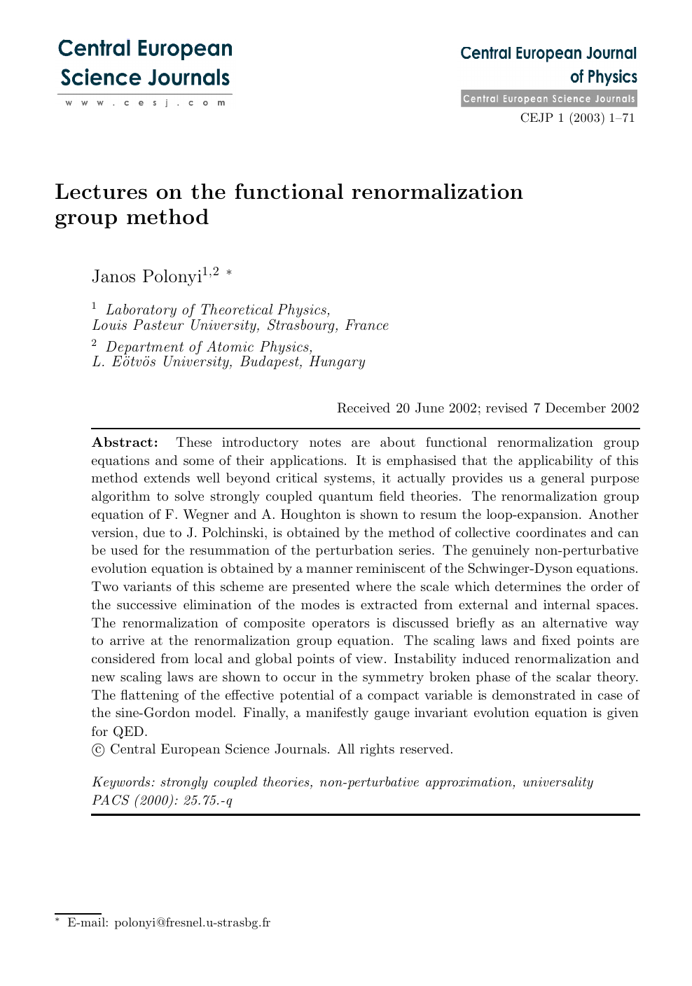 Lectures On The Functional Renormalization Group Method Topic Of Research Paper In Physical Sciences Download Scholarly Article Pdf And Read For Free On Cyberleninka Open Science Hub