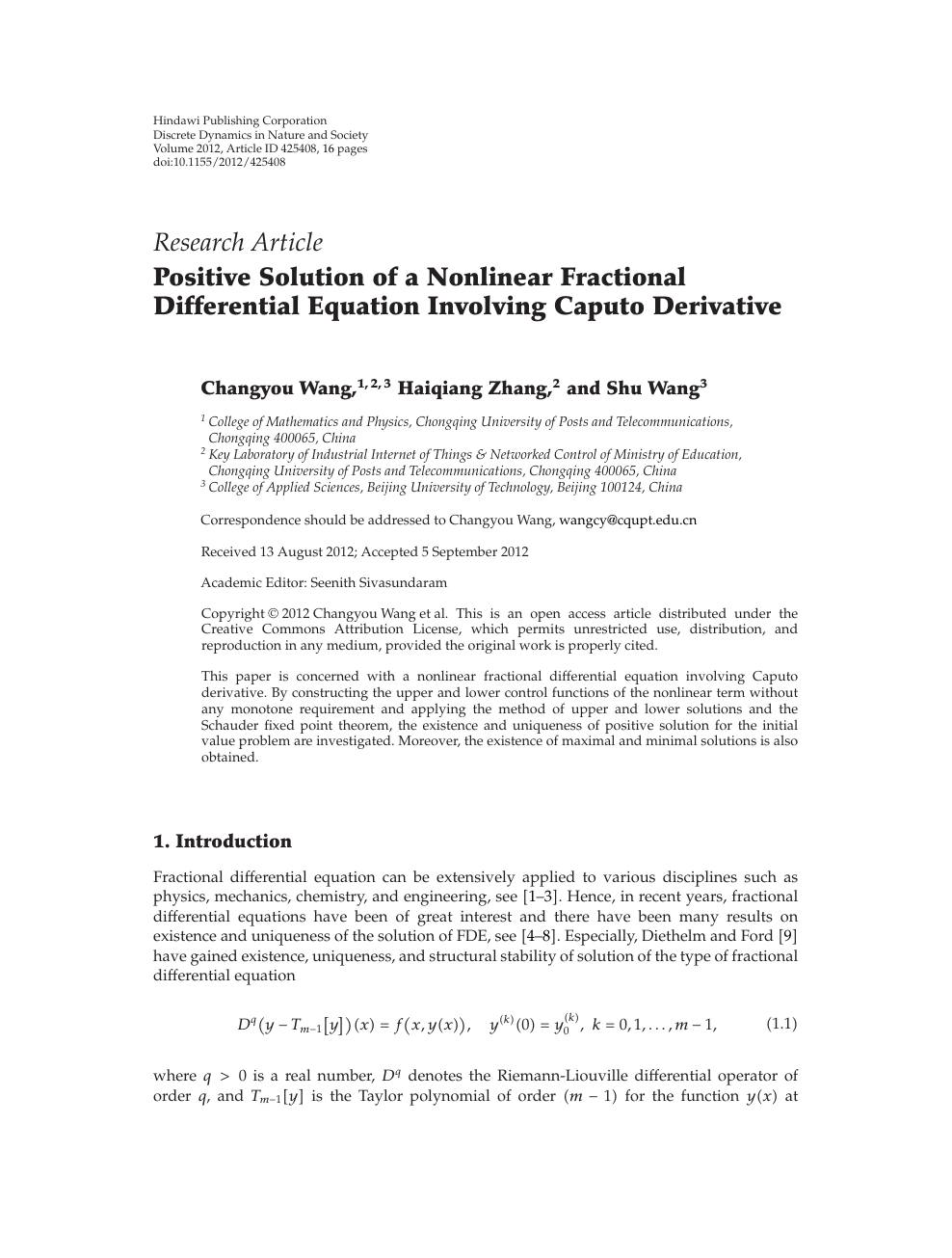 Positive Solution Of A Nonlinear Fractional Differential Equation Involving Caputo Derivative Topic Of Research Paper In Mathematics Download Scholarly Article Pdf And Read For Free On Cyberleninka Open Science Hub