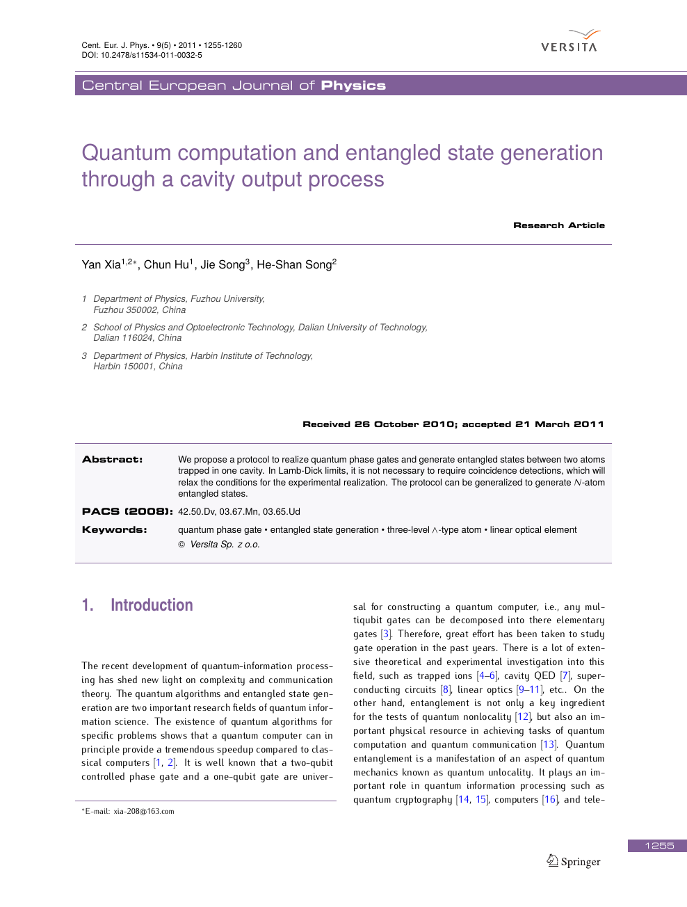 Quantum Computation And Entangled State Generation Through A Cavity Output Process Topic Of Research Paper In Materials Engineering Download Scholarly Article Pdf And Read For Free On Cyberleninka Open Science Hub