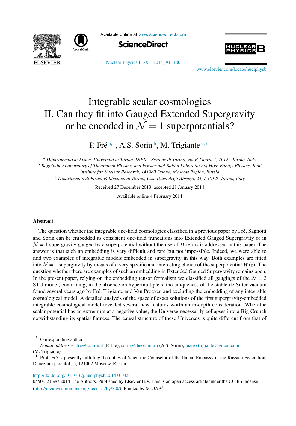 Integrable Scalar Cosmologies Topic Of Research Paper In Physical Sciences Download Scholarly Article Pdf And Read For Free On Cyberleninka Open Science Hub
