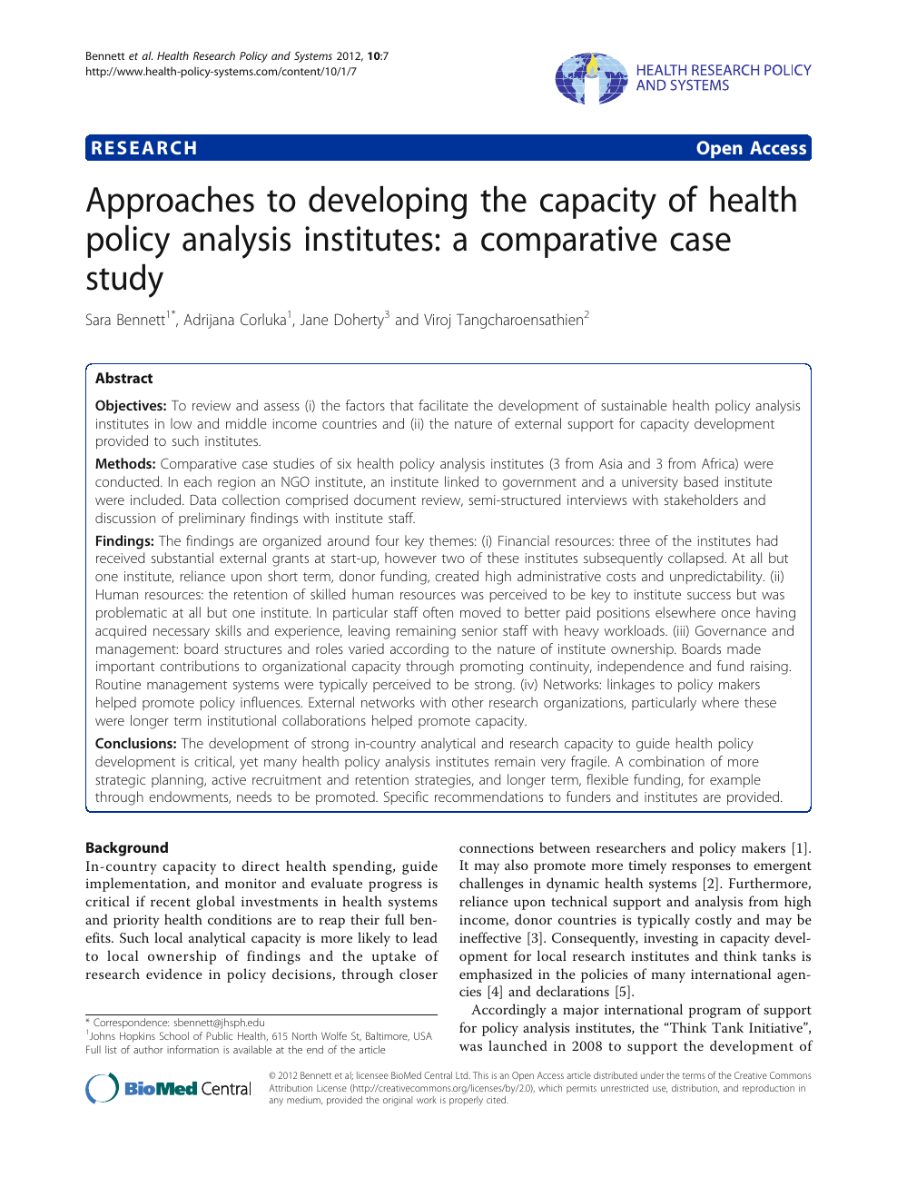 health policy analysis paper example