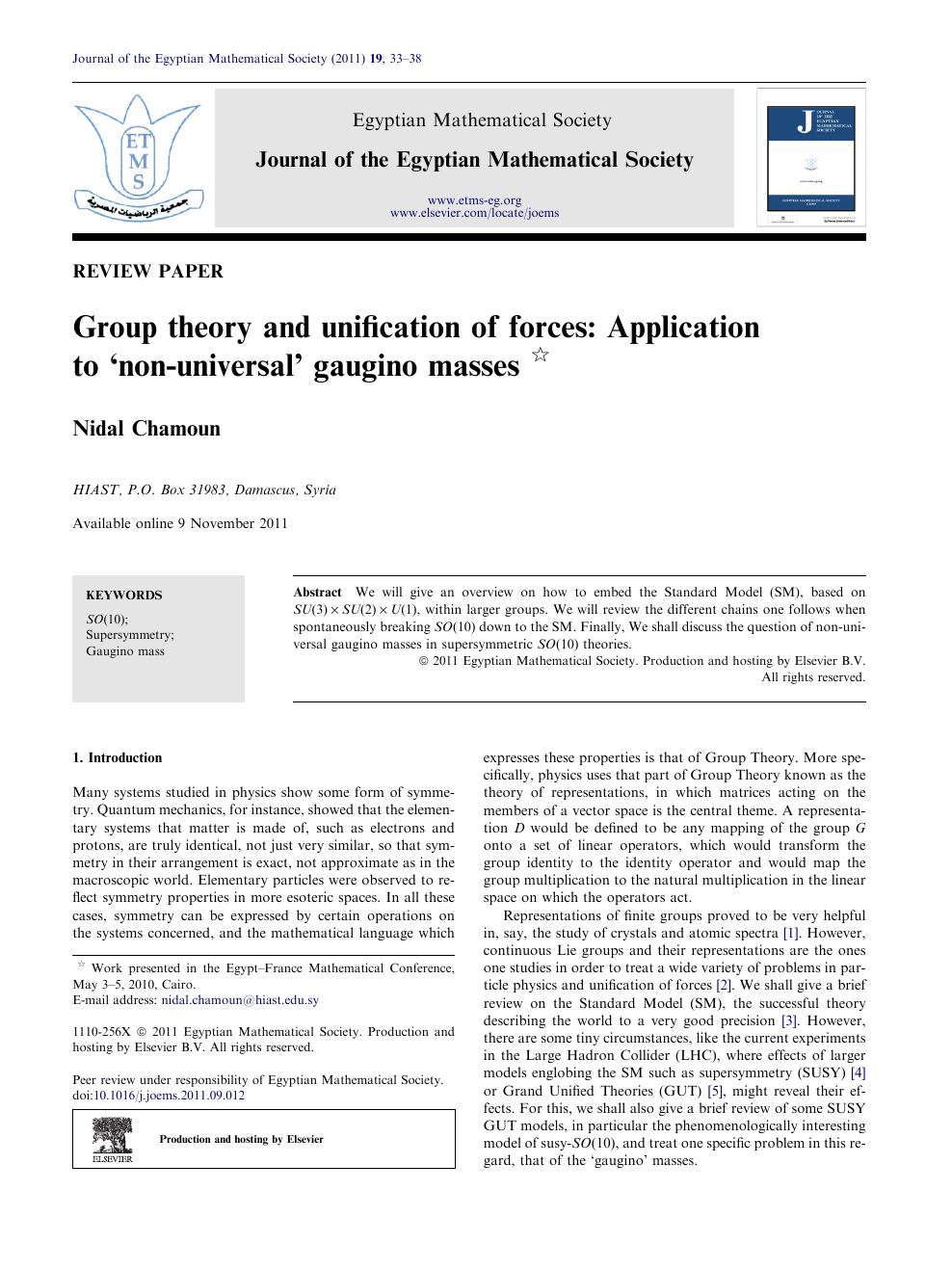 Group Theory And Unification Of Forces Application To Non Universal Gaugino Masses Topic Of Research Paper In Physical Sciences Download Scholarly Article Pdf And Read For Free On Cyberleninka Open Science Hub