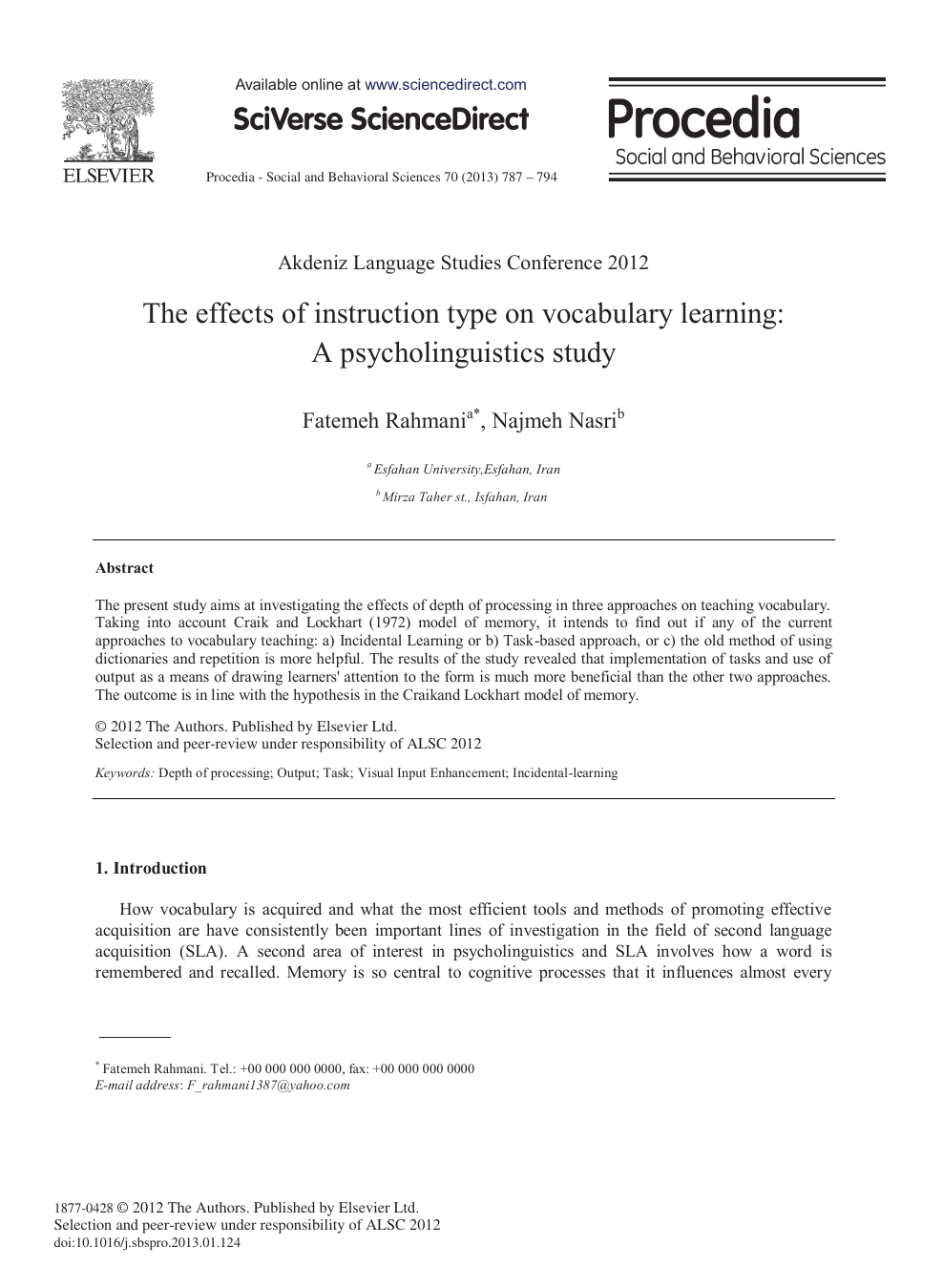 psycholinguistic research paper
