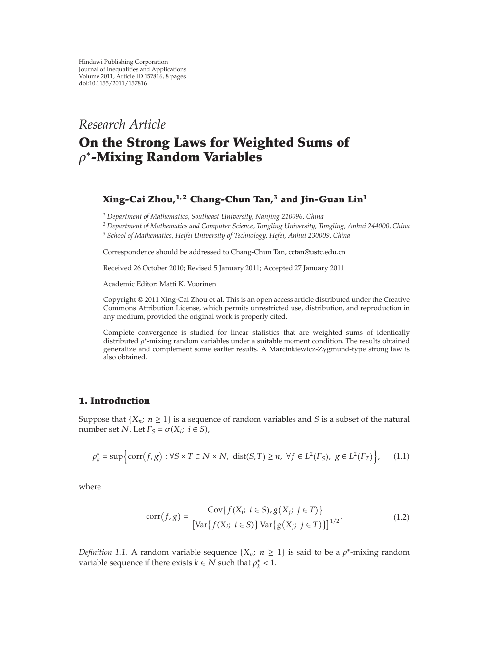 On The Strong Laws For Weighted Sums Of Mixing Random Variables Topic Of Research Paper In Mathematics Download Scholarly Article Pdf And Read For Free On Cyberleninka Open Science Hub
