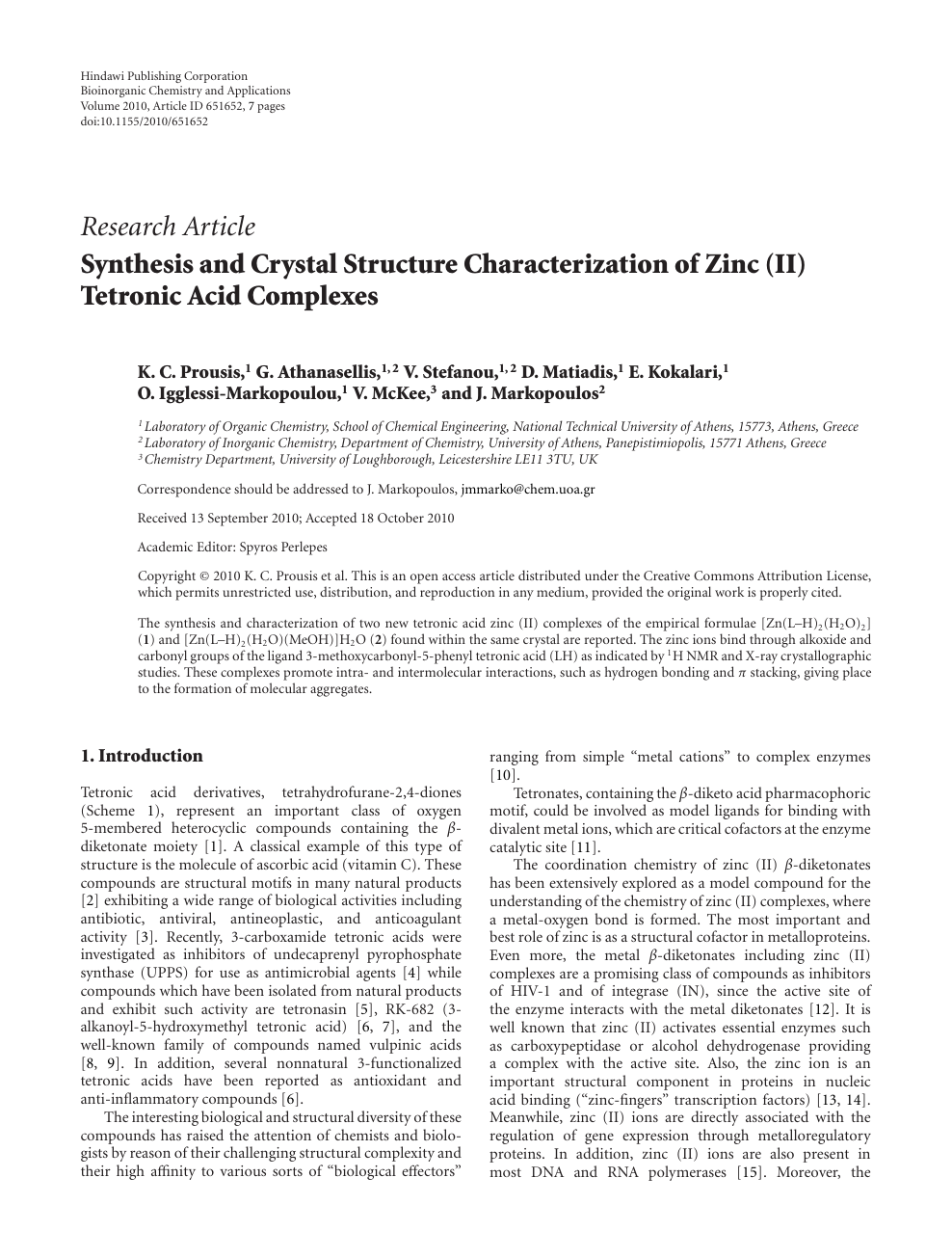 Synthesis And Crystal Structure Characterization Of Zinc Ii Tetronic Acid Complexes Topic Of Research Paper In Chemical Sciences Download Scholarly Article Pdf And Read For Free On Cyberleninka Open Science Hub