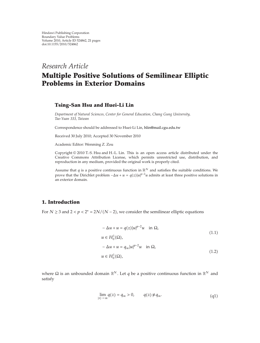 Multiple Positive Solutions Of Semilinear Elliptic Problems In Exterior Domains Topic Of Research Paper In Mathematics Download Scholarly Article Pdf And Read For Free On Cyberleninka Open Science Hub