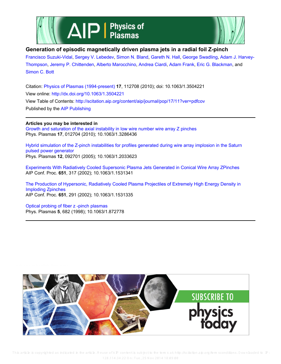 Generation Of Episodic Magnetically Driven Plasma Jets In A Radial Foil Z Pinch Topic Of Research Paper In Physical Sciences Download Scholarly Article Pdf And Read For Free On Cyberleninka Open Science
