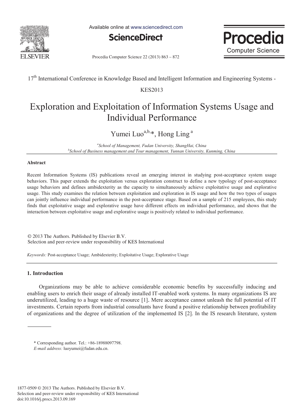 Exploration And Exploitation Of Information Systems Usage And