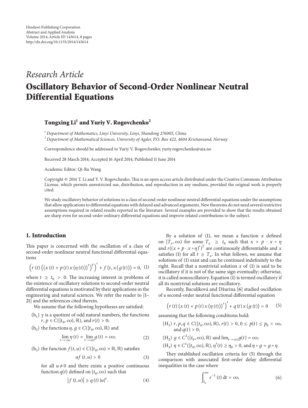 Oscillatory Behavior Of Second Order Nonlinear Neutral Differential Equations Topic Of Research Paper In Mathematics Download Scholarly Article Pdf And Read For Free On Cyberleninka Open Science Hub