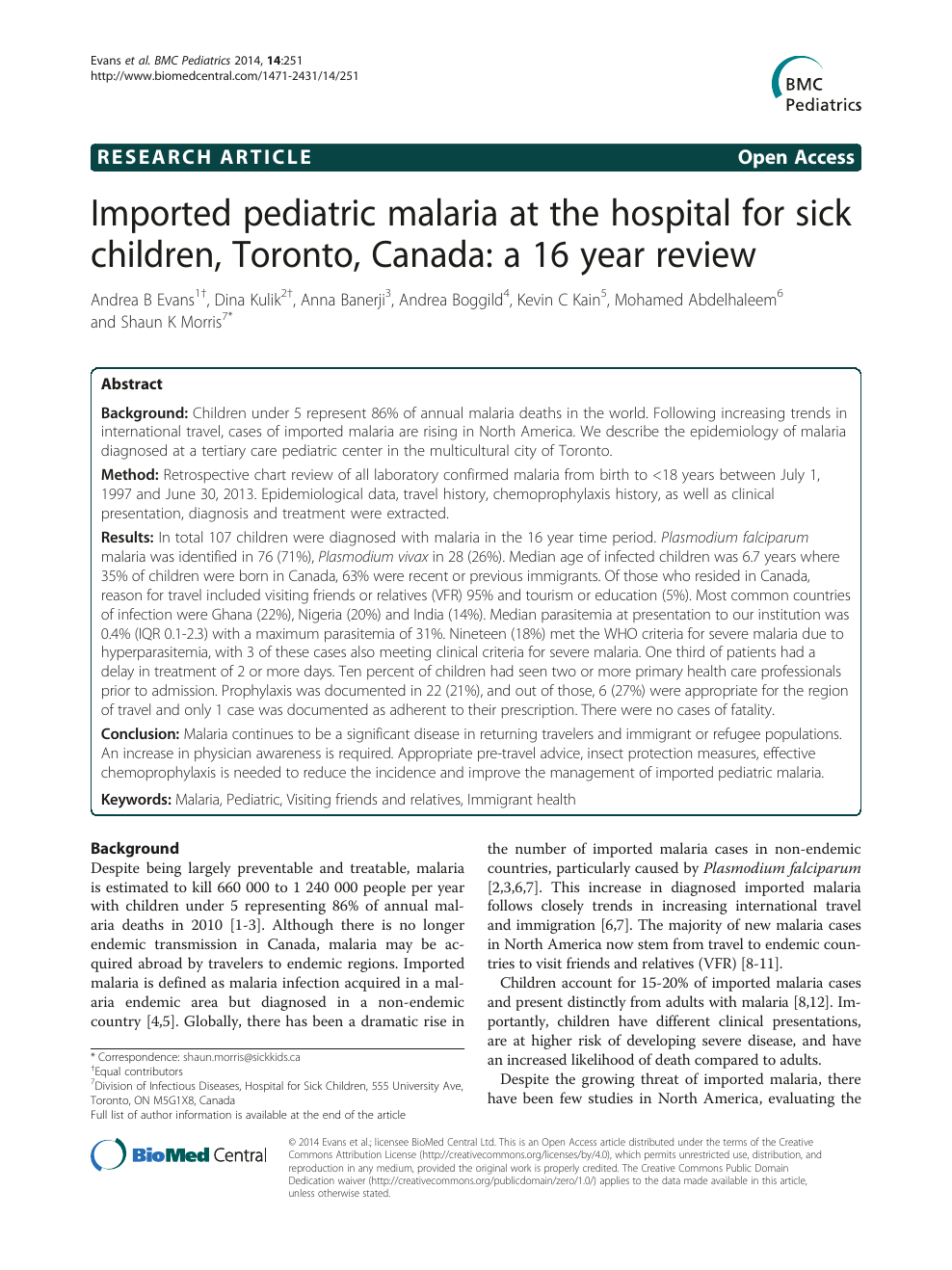 Malaria Prophylaxis Chart