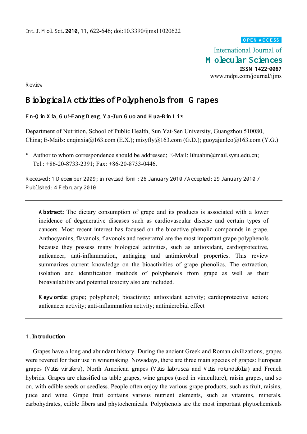 Biological Activities Of Polyphenols From Grapes Topic Of Research Paper In Chemical Sciences Download Scholarly Article Pdf And Read For Free On Cyberleninka Open Science Hub