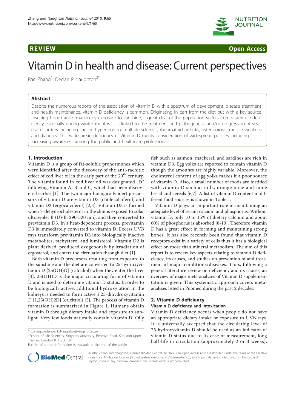 Vitamin D In Health And Disease Current Perspectives