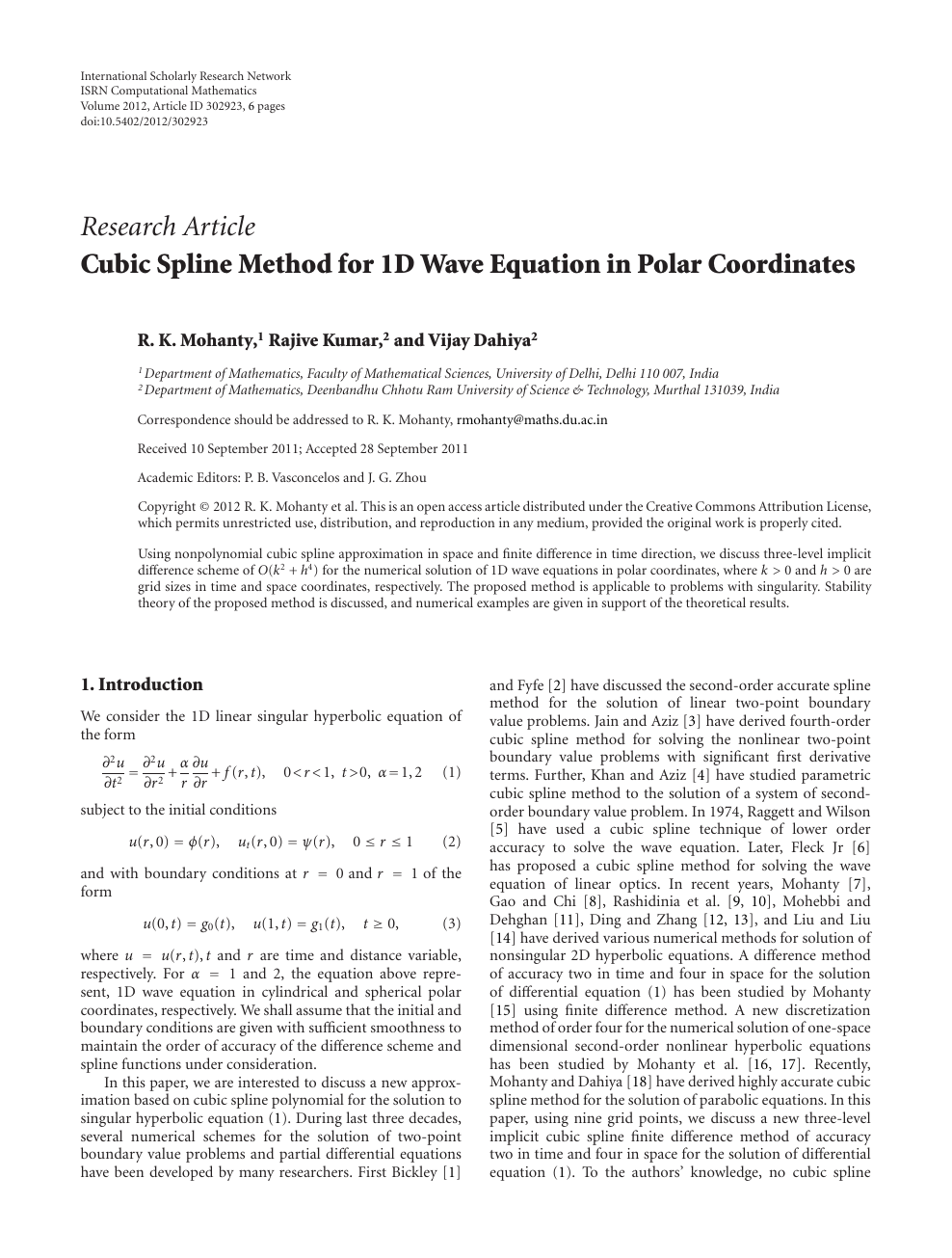 Cubic Spline Method For 1d Wave Equation In Polar Coordinates Topic Of Research Paper In Mathematics Download Scholarly Article Pdf And Read For Free On Cyberleninka Open Science Hub