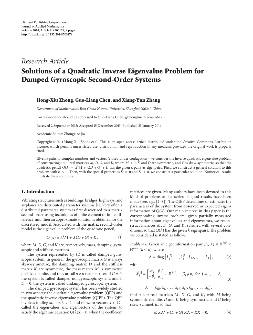 Solutions Of A Quadratic Inverse Eigenvalue Problem For Damped Gyroscopic Second Order Systems Topic Of Research Paper In Mathematics Download Scholarly Article Pdf And Read For Free On Cyberleninka Open Science Hub