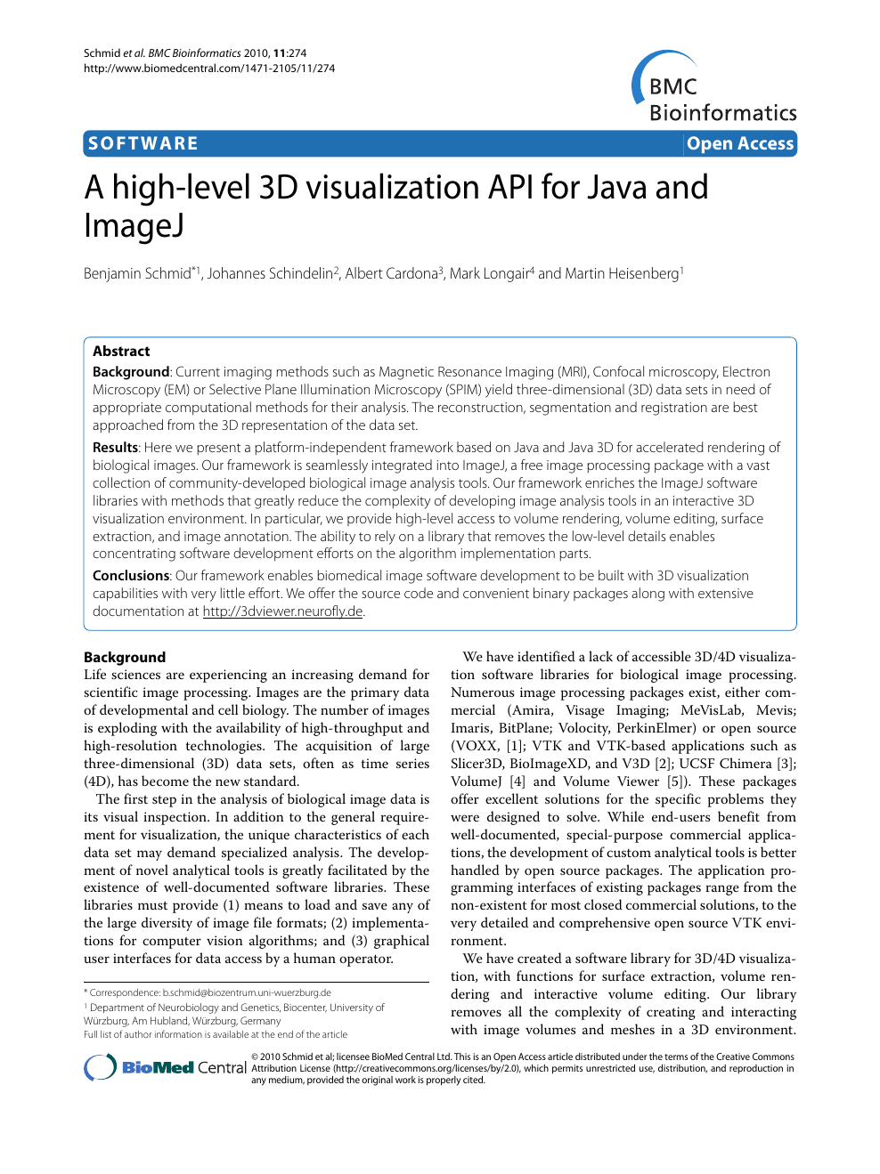 A High Level 3d Visualization Api For Java And Imagej