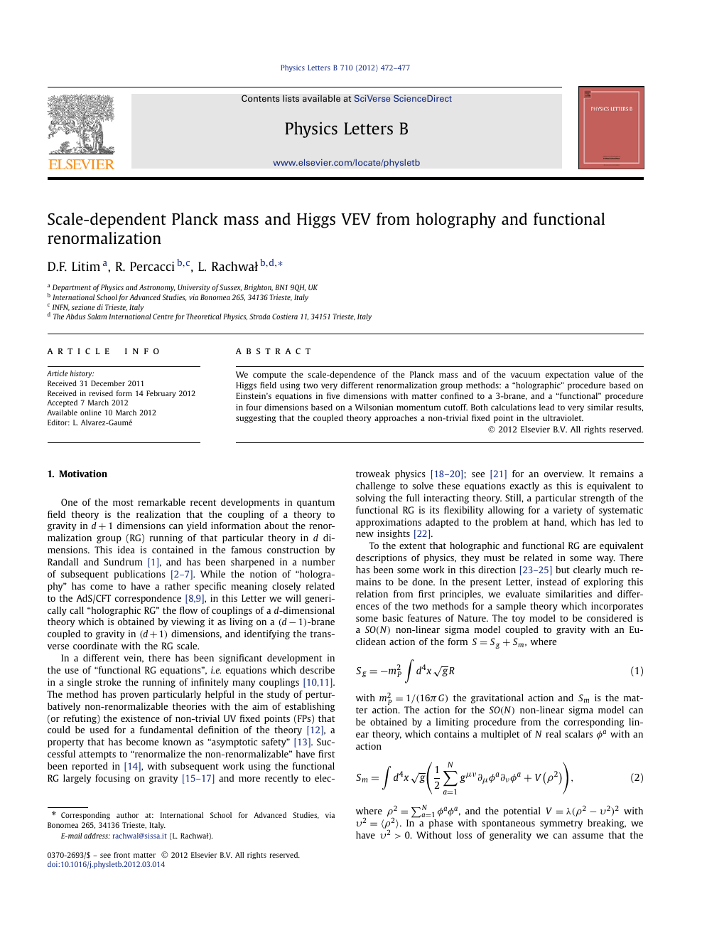 Scale Dependent Planck Mass And Higgs Vev From Holography And Functional Renormalization Topic Of Research Paper In Physical Sciences Download Scholarly Article Pdf And Read For Free On Cyberleninka Open Science Hub