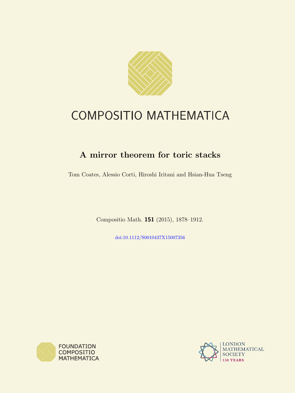A Mirror Theorem For Toric Stacks Topic Of Research Paper In Mathematics Download Scholarly Article Pdf And Read For Free On Cyberleninka Open Science Hub