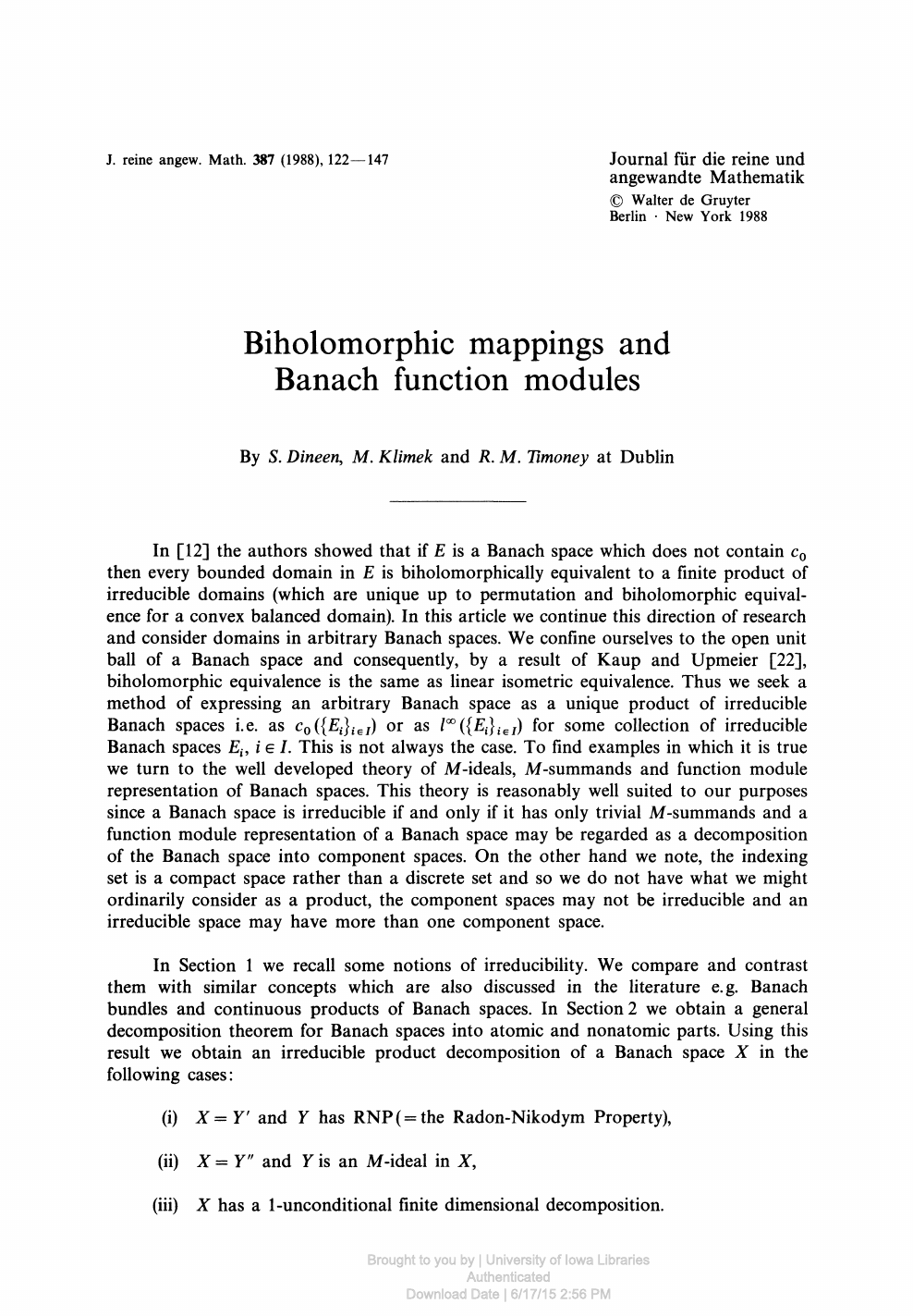 Biholomorphic Mappings And Banach Function Modules Topic Of Research Paper In Mathematics Download Scholarly Article Pdf And Read For Free On Cyberleninka Open Science Hub