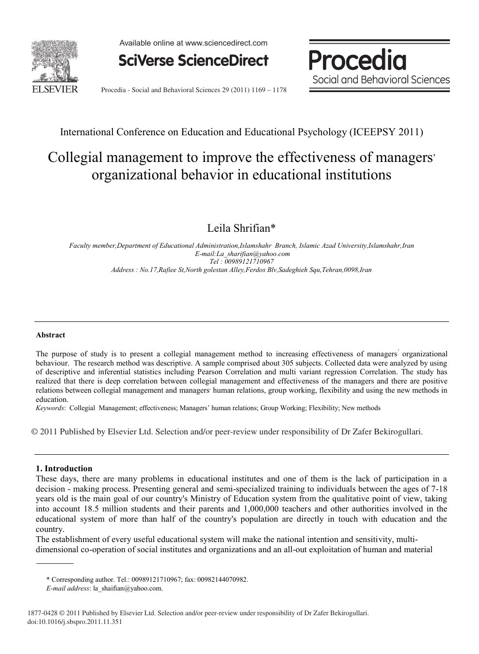 research paper on organizational behavior pdf