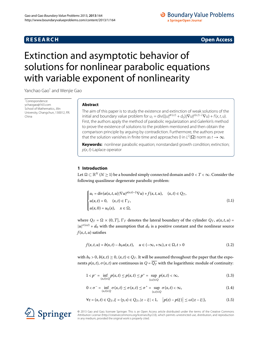 Extinction And Asymptotic Behavior Of Solutions For Nonlinear Parabolic Equations With Variable Exponent Of Nonlinearity Topic Of Research Paper In Mathematics Download Scholarly Article Pdf And Read For Free On Cyberleninka
