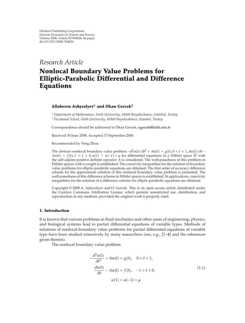 Nonlocal Boundary Value Problems For Elliptic Parabolic Differential And Difference Equations Topic Of Research Paper In Mathematics Download Scholarly Article Pdf And Read For Free On Cyberleninka Open Science Hub