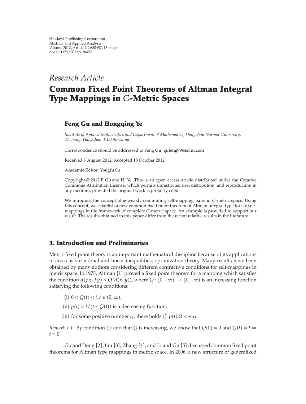 Common Fixed Point Theorems Of Altman Integral Type Mappings In G Metric Spaces Topic Of Research Paper In Mathematics Download Scholarly Article Pdf And Read For Free On Cyberleninka Open Science