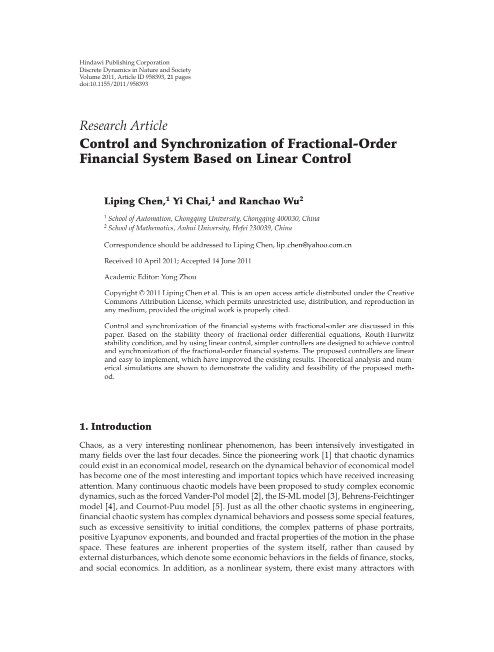 Control And Synchronization Of Fractional Order Financial System Based On Linear Control Topic Of Research Paper In Mathematics Download Scholarly Article Pdf And Read For Free On Cyberleninka Open Science Hub